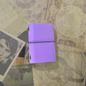 Travel Journal A7 Triple Cuero Morado