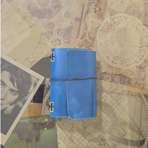 Travel Journal A7 Triple Cuero Azul