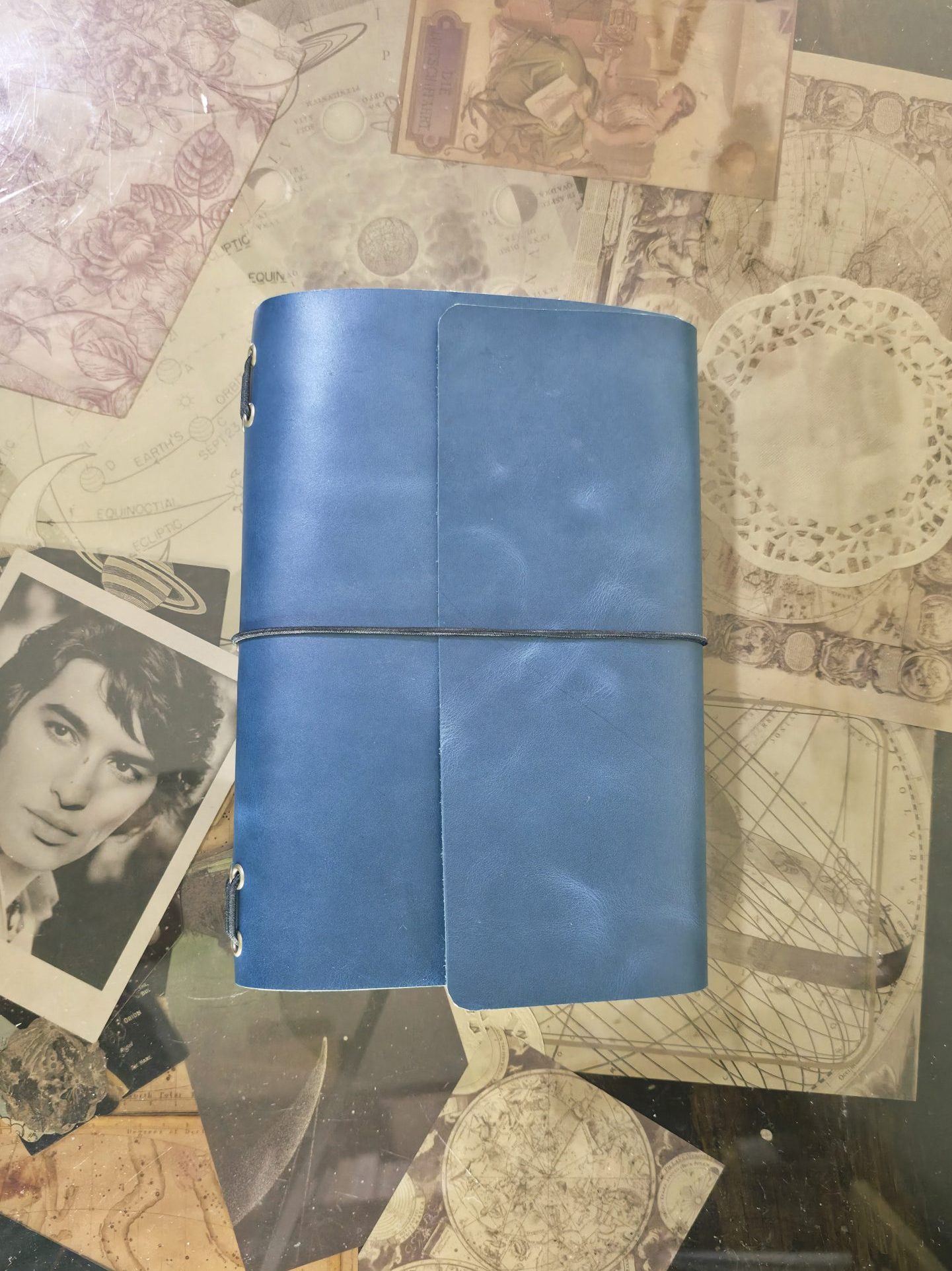 Travel Journal A5 Cuero Azul