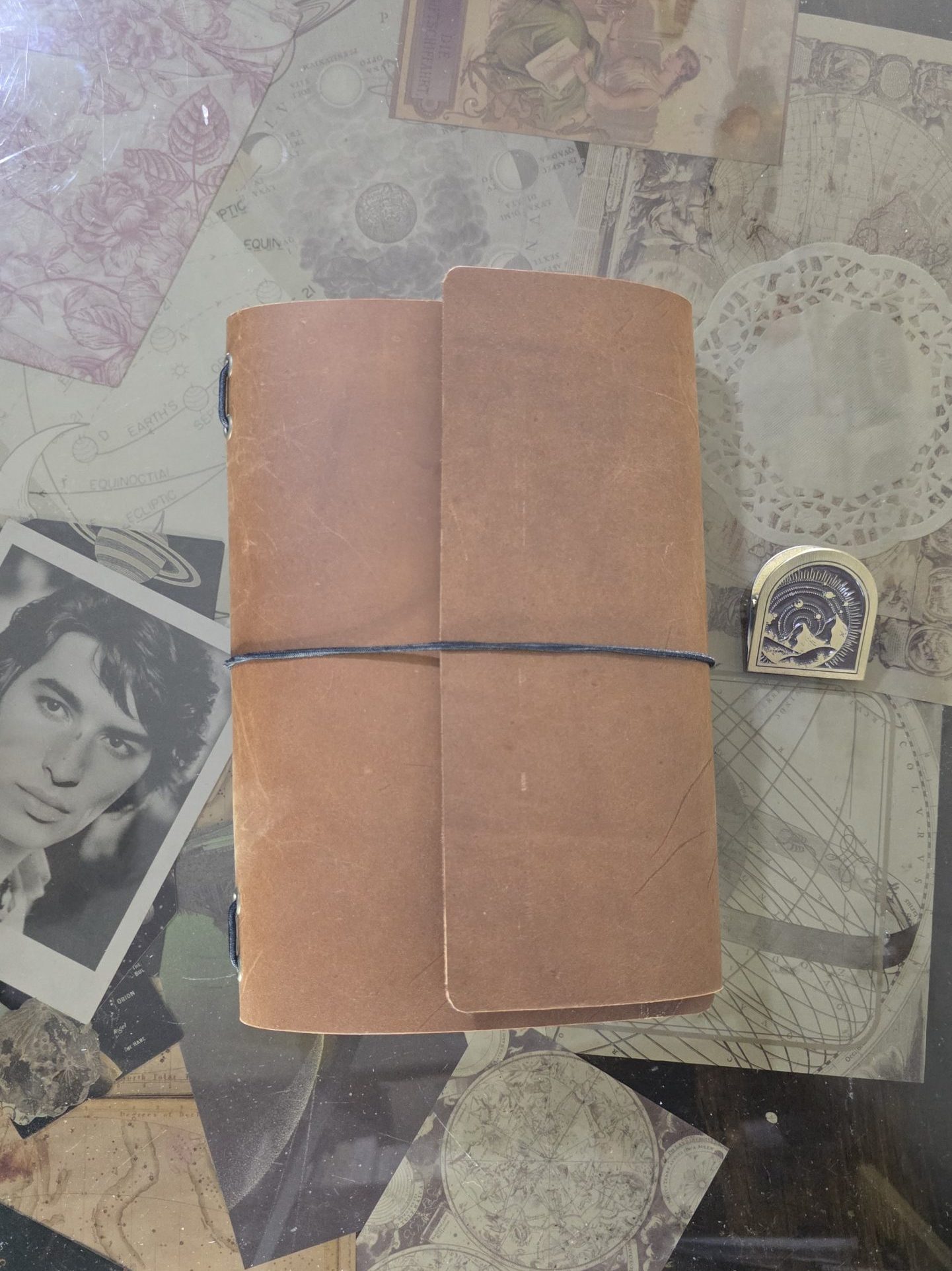 Travel Journal A5 Triple Cuero Café Graso